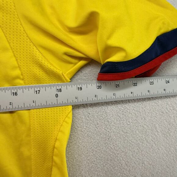 Columbia Soccer Jersey Men's Small Yellow Adidas 2013 Sewn Patch Logo Futbol - Picture 5 of 11